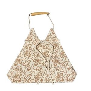 UNIQUE Beach Bag/Summer Bag- Triangle Shape Zipper - Unique Wood Shoulder Strap
